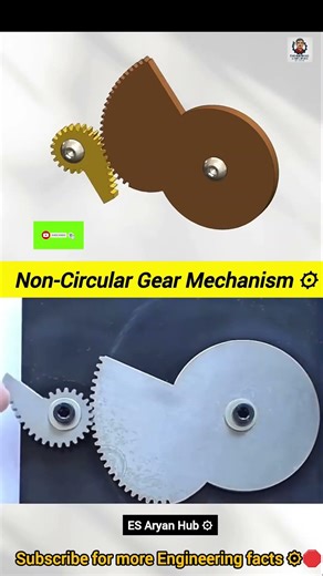 Non-Circular Gear😱🤯| Gear Mechanism | Mechanical Engineering #shorts #circular #mechanical #gear #yt