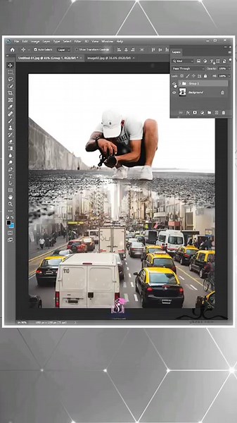 🚧 Create Realistic Road Water Reflection in Photoshop 🌧️