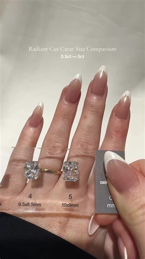 Radiant Cut Scale Comparison for Custom Engagement Rings