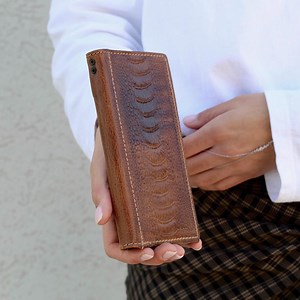 Handmade Brown Leather Case for Galaxy Z Fold Wallet Phone Case, Ostrich Texture - Etsy