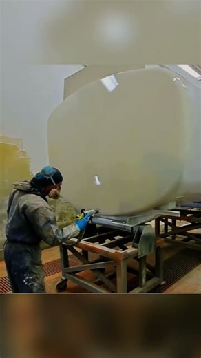 Top side painting of a gas tank | Gas delivery tank coating #polyurethane #epoxy #gas #tank