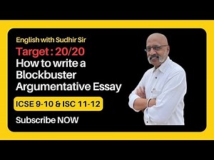 Score 20/20 in Argumentative Essay in #ICSEClass10 & #ISCClass12 English Language Exam | Sudhir Sir