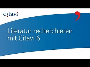 3/7 Neue Literatur zu Ihrem Thema finden mit Citavi 6