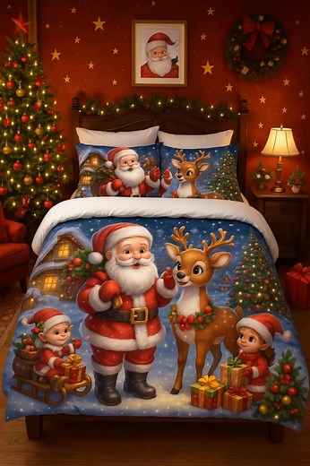 🎄 Cozy Christmas Bedding Set – Bring Holiday Magic to Your Bedroom! ✨🛏️ ❄️ Festive Holiday Prints → Classic Christmas patterns that instantly create a warm, joyful vibe 🌙 Soft & Comfortable Fabric → Snuggle up in smooth, cozy comfort all winter long 🛌 3-Piece Complete Set → Includes duvet cover pillowcases for a perfect seasonal refresh 🎁 Home Essential for the Holidays → Ideal for family bedrooms, guest rooms, or gifting “This set made my room feel so festive! Soft, comfy, and absolutely a