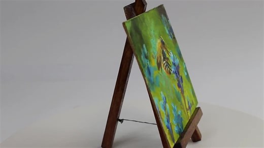 Honey Bee Oil Painting, Floral Wall Art, Framed Small Artwork - Etsy