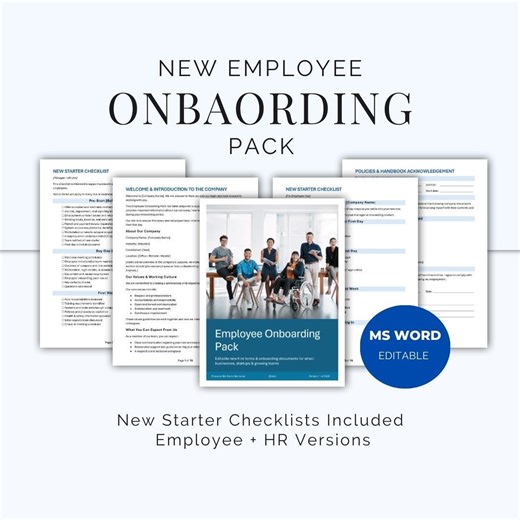 Employee Onboarding Template | Human Resources Checklist and Document Packet | Editable MS Word Template - Etsy