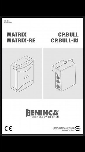 Manual Beninca Matrix and C P Bull | Beninca Matrix and C P Bull Control Board | Beninca Automation