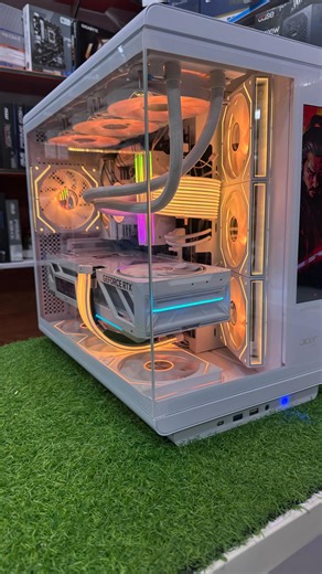 RGB COMPUTERS on Instagram: "NEXT-GEN GAMING MONSTER 🔥 | Ryzen 9 + RTX 5080 A clean white gaming PC with a full glass showcase design, premium cable management, and vibrant RGB lighting. Built for high performance and smooth airflow, this setup combines powerful hardware with an aesthetic look that stands out. Perfect for gaming, streaming, and content creation, featuring liquid cooling, synchronized RGB fans, and a high-end graphics card for maximum performance. 💻 Full Specs: ▪️ Processor: AM