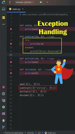 Exception Handling Explained in 50 Seconds ! 🐍