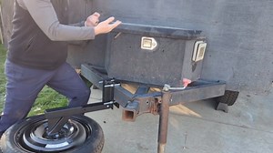 GADFISH Elevated Spare Tire Carrier Mount, Folding 17 Inch Trailer Bracket Heavy Duty Holder, Fits 4 & 5 & 6 Lugs Trailer Wheels on 4", 4.5", 4.75", 5" and 5.5" Bolt Patterns, Holds up to 150 Lbs