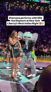 1.2M views · 11K reactions | Shenseea lit up Barclays Center with an electric halftime performance alongside New York Liberty’s Ellie the Elephant  The show was part of the Liberty’s West Indian Night celebration, with the festivities continuing this weekend at Reggae Fest Friday and Saturday. | Billboard Hip-Hop | Facebook