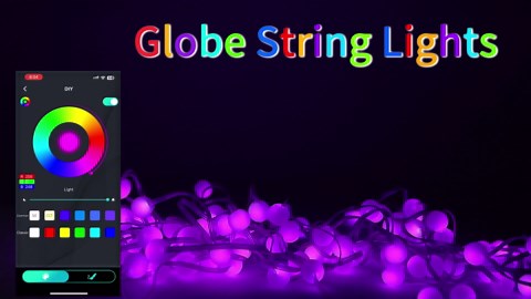Globe String Lights 100 LED 33FT, Color Changing Fairy Light with Remote & APP Control, RGB Twinkle Lights Outdoor Waterproof USB Music Sync Timer DIY for Bedroom Indoor Garden Party Decorations