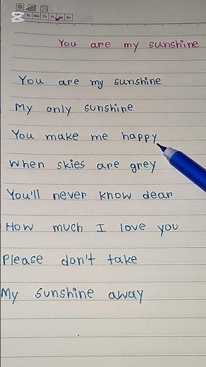 You are my sunshine My only sunshine | Song | Sunshine | lyrics # YouTube song