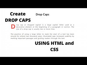how to create DROP CAPS using HTML and CSS