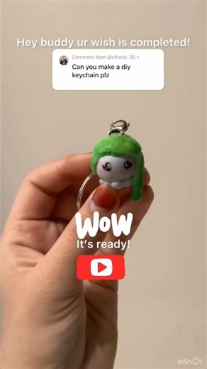 Made by a Little artist🌸🌷A cute octopus keychain and also it have a leaf☘️on octopus🐙#diykeychain