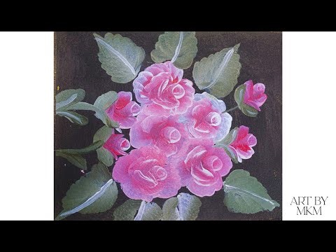 How to paint a rose step by step |Easy Rose Painting 🌹 | Acrylic Flower Art Tutorial for Beginners