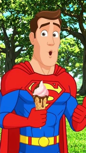 superman eating icecream