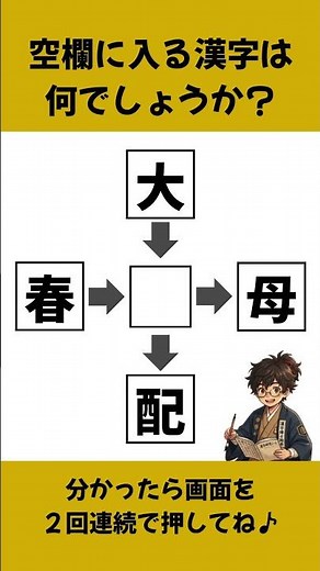 【穴埋め漢字クイズ#33】この漢字わかる？4つの二字熟語を作ってみよう #脳トレ #漢字クイズ #穴埋め漢字クイズ