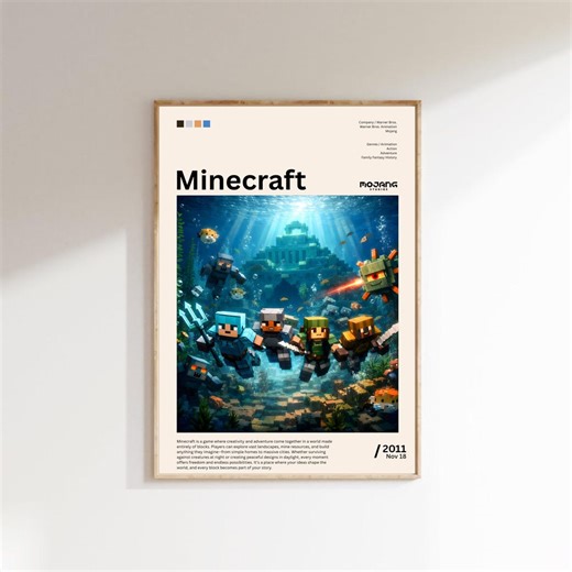 Minecraft Poster, Gaming Wall Poster, Gaming Print Poster, Game Gift, Video Games Poster, Gaming Wall Art, Custom Game, Gaming Room Poster - Etsy