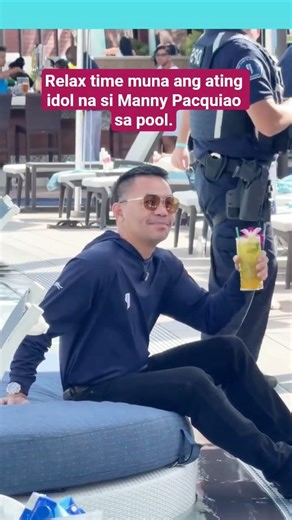 Relax time muna ang ating idol na si Manny Pacquiao sa pool#viral