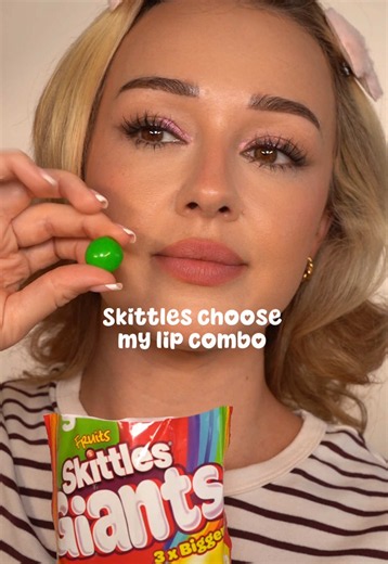 Skittles Lip Combo Makeup Challenge — Colorful Lip Pairings