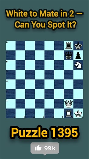 White to Mate in 2 — Can You Spot It? #chess #shorts