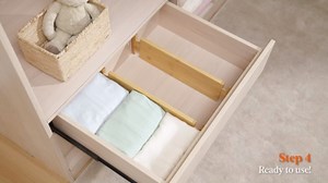 Lifewit 6 Pack 5" Deep Bamboo Drawer Dividers, 13-16.5" Expandable Drawer Organizers for Clothes, Adjustable Dresser Drawer Divider, Clothing Drawer Separators for Dresser, Bedroom, Bathroom, Kitchen