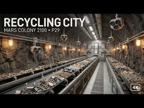 Mars Colony 2100 | P29: The Plastic-to-Everything Recycling City (Silent 4K)