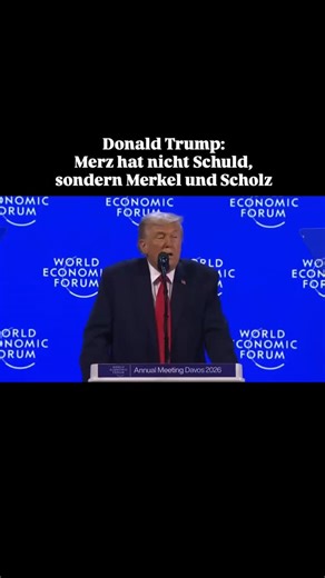 merzrevolution on Instagram: "Trump: It's not the current chancellor's fault. He's solving the problem! Donald J Trump, Präsident der Vereinigten Staaten von Amerika, hielt eine Rede auf dem World Economic Forum in Davos. Dort sagte er, dass die hohen Energiekosten in Deutschland nicht die Schuld des aktuellen Bundeskanzlers Friedrich Merz sind. Stattdessen sei dies das Ergebnis der Politik seiner Vorgänger. Wen er damit meinte, ist klar: Angela Merkel und Olaf Scholz. US-Präsident Trump zeigte 