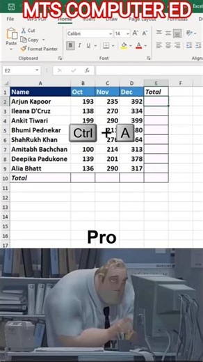 Sum in Excel in 2 Seconds 😱 | Excel Quick Trick #excel #exceltips #shorts #youtubeshorts #viral