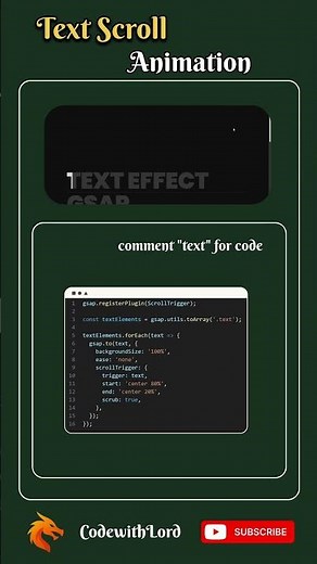 Text Scroll Animation Using GSAP | Advanced Text Effect Tutorial for Developers