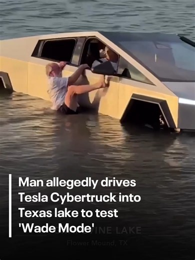A man was arrested after police say he intentionally drove a Tesla Cybertruck into Grapevine Lake to test its