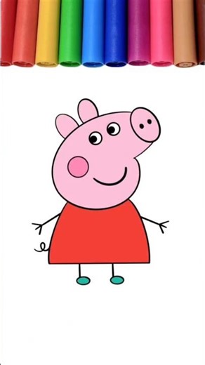 how to draw peppa pig easy step by step #shorts #drawing #peppapig