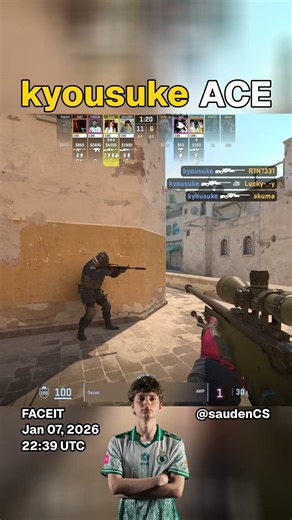 kyousuke - ACE | FACEIT CS2 Highlight | Jan 07, 2026 22:39 UTC | Dust2