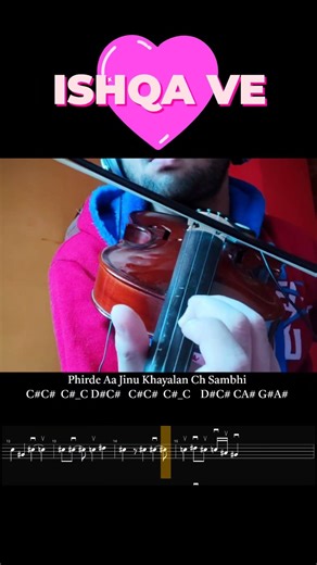 Ishqa Ve Violin Cover - Zeeshan Ali | Violin Notes And Tutorial | Sandeep Aulakh #shorts