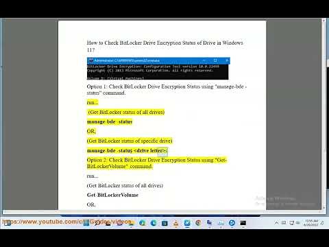 Check BitLocker Drive Encryption Status of Drive in Windows 11