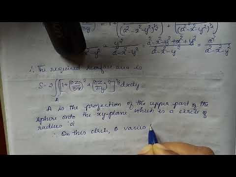 Computation of surface area using double integrals