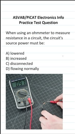 ASVAB/PiCAT Electronics Information Practice Test Question #acetheasvab with #grammarhero