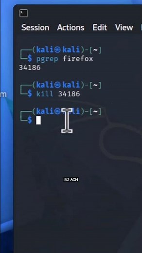 "kill" command demo. kali linux tutorial