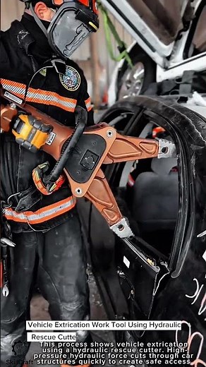 Vehicle Extrication Work Tool Using Hydraulic Rescue Cutter #worktool