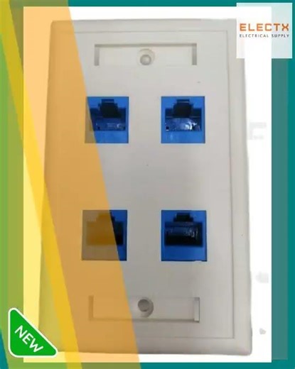 AMP 4 Gang Cat 6 Wall Outlet, Lan Outlet Device 4 Gang with Plate