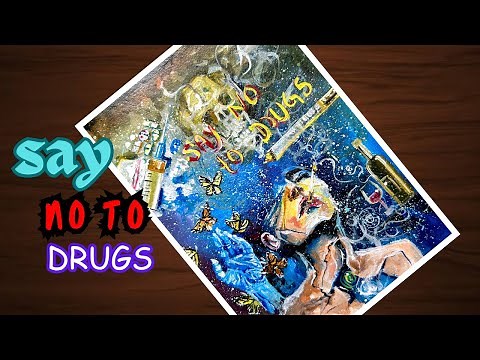 Poster making on anti tobacco day // poster making on say no to drugs