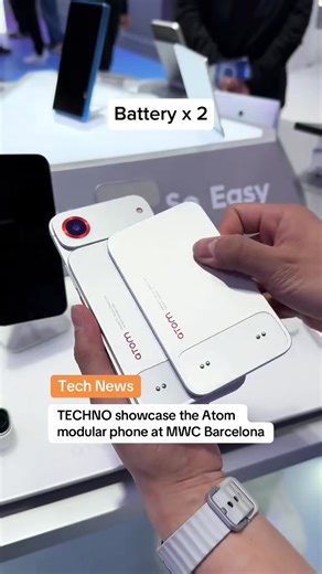 At Mobile World Congress 2026, Tecno introduced the world to Atom concept phone, complete with a bevy of magnetic accessories, including a telephoto lens, a large zoom lens, multiple battery packs and more. Tecno paints a picture of the future where you can customize your phone in a snap. #technews #technology #smartphone #techgadget