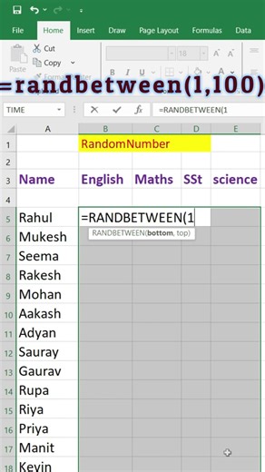 Write Random Numbers in Excel in Second ! Random Number Trick! Generate Random Numbers in Excel