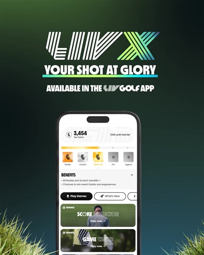 9.5K views · 51 reactions | LIV X is the ultimate way to experience LIV Golf; at the course, at home, or on the go  Earn points by playing games or buying tickets, and win extraordinary rewards like limited-edition merch, signed collectables, and once-in-a lifetime experiences  Sign up to LIV X in the LIV Golf app, available on the App Store and Google Play : https://livgolfleague.tv/3Hi10xI #LIVGolf | LIV Golf | Facebook