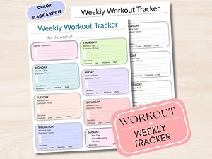 Printable Weekly Workout Tracker- Instant Download, Fitness Tracker, Workout Planner & Schedule, Personal Trainer Template, Weight Loss Help - Etsy Australia