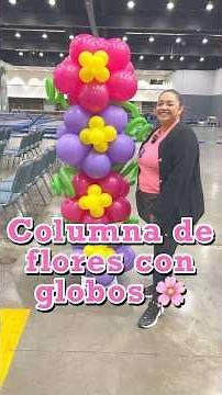 Flower column tutorial 🌸 with balloons! #balloon #balloondecoration