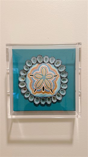 Coastal Sand Dollar Shell Art | Framed Wexel Shadowbox | Teal Beach Decor | Handmade Coastal Wall Art - Etsy