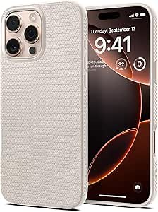Spigen Liquid Air Designed for iPhone 16 Pro Case [NOT Compatible with MagSafe], [Military-Grade Protection] - Natural Titanium | Air Cushion Tech, Sound Tunnel Tech, Military Grade Protection, Slim TPU Case, Non-Slip Grip, Precise Cut-Outs