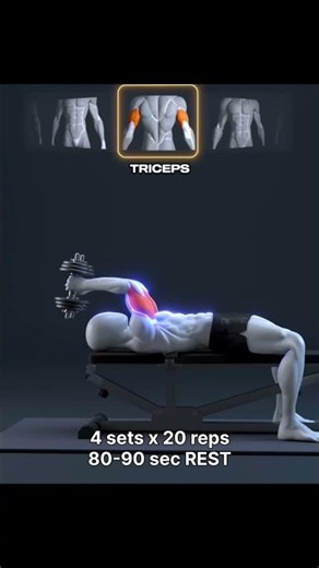 🔥 3 Dumbbell Exercises to Grow Bigger Triceps 💪#gym #shorts